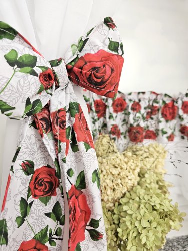 ZAKOSTYL ZASŁONY + ZAZDROSTKA RÓŻE GIPIURA WOAL4
