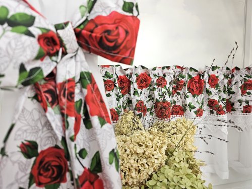 ZAKOSTYL ZASŁONY + ZAZDROSTKA RÓŻE GIPIURA WOAL4