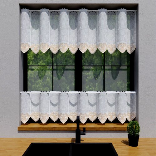 ZAZDROSTKA PANEL HAFT VINTAGE SERCA BEŻ 40CM/60CM  (cena za 0,50mb)