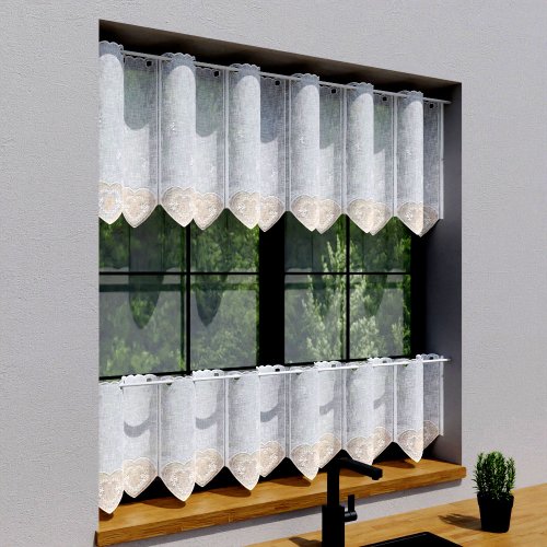 ZAZDROSTKA PANEL HAFT VINTAGE SERCA BEŻ 40CM/60CM  (cena za 0,50mb)