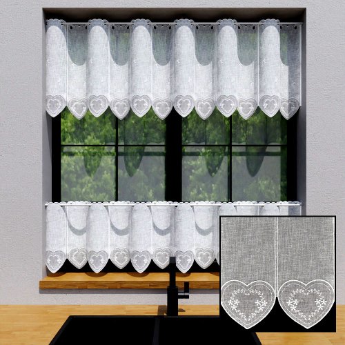 Zazdrostka panel haft vintage serca szare 40cm/60cm  (cena za 0,50mb)