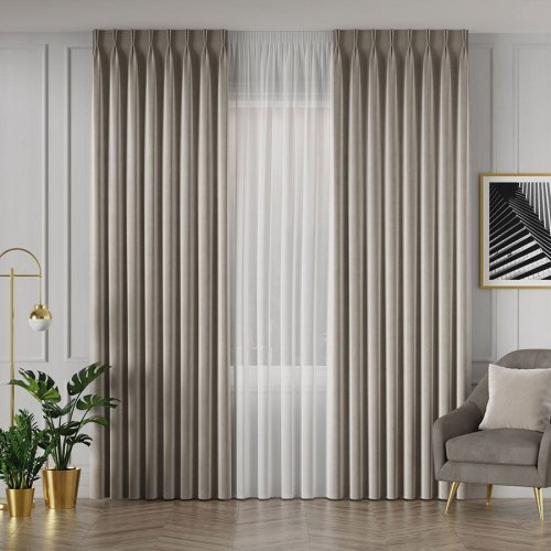 ZASŁONA VELVET CHŁODNY BEŻOWY