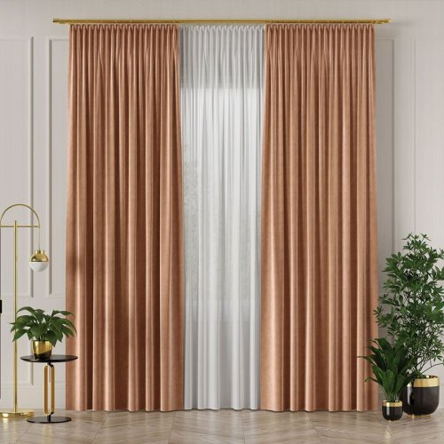 ZASŁONA VELVET CIEMNY BEŻOWY