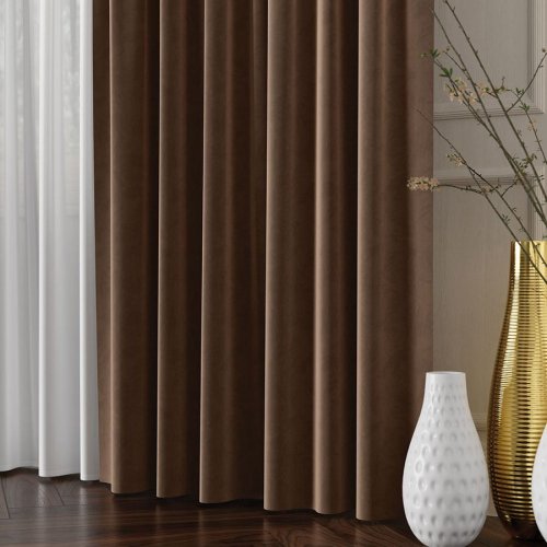 ZASŁONA VELVET CIEMNY BRĄZOWY