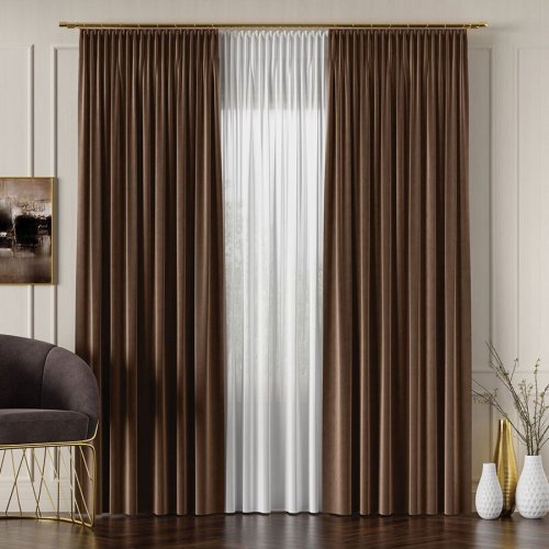 ZASŁONA VELVET CIEMNY BRĄZOWY