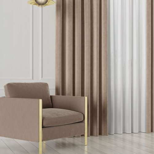 ZASŁONA VELVET KAWA Z MLEKIEM