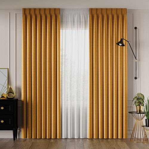 ZASŁONA VELVET SZAFRANOWY