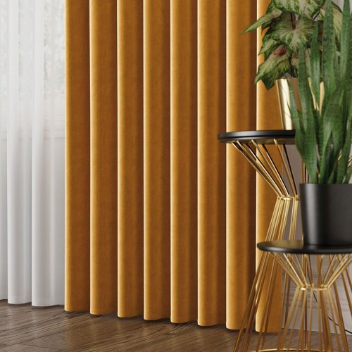 Zasłona velvet szafranowy