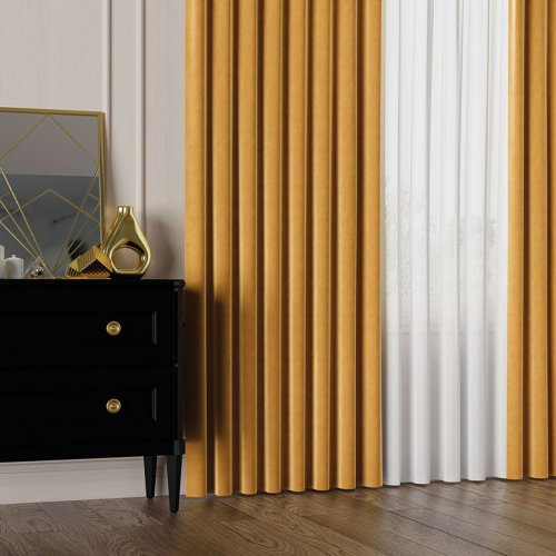 ZASŁONA VELVET SZAFRANOWY