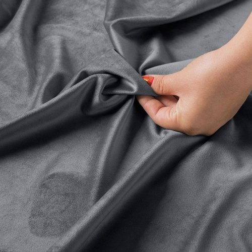 ZASŁONA VELVET CIEMNY SZARY