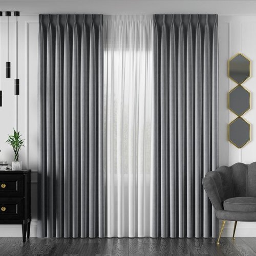 ZASŁONA VELVET CIEMNY SZARY