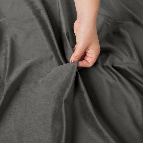 ZASŁONA VELVET CIEPŁY CIEMNY SZARY