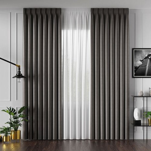 ZASŁONA VELVET CIEPŁY CIEMNY SZARY