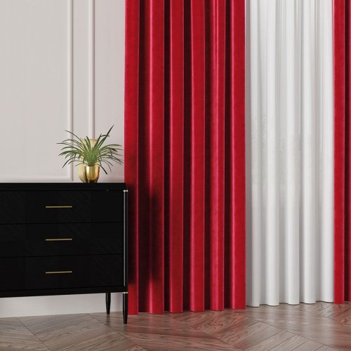ZASŁONA VELVET CZERWONY