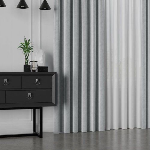 ZASŁONA VELVET JASNY SZARY