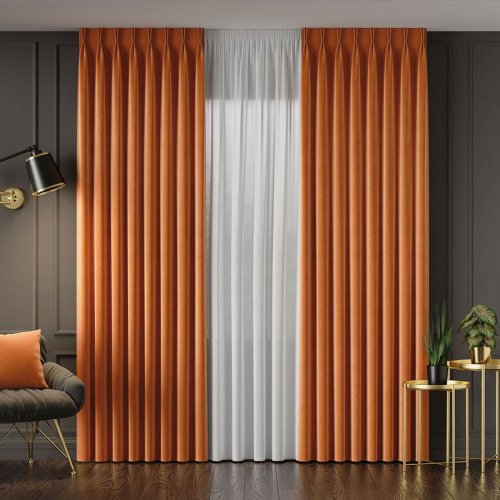 ZASŁONA VELVET POMARAŃCZOWY