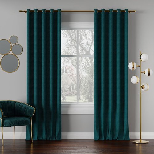 ZASŁONA MILAS CIEMNY TURKUSOWY PETROL max290CM (KOLOR 768)