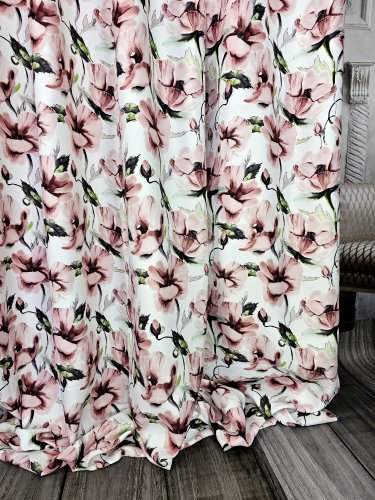 ZASŁONA TULIPANY BRUDNY RÓŻ SZER.140cm