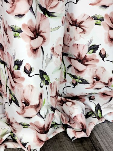 ZASŁONA TULIPANY BRUDNY RÓŻ SZER.140cm