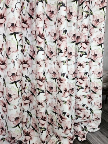 ZASŁONA TULIPANY BRUDNY RÓŻ SZER.140cm