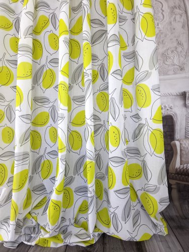 Zasłona dekoracyjna nowoczesna cytryna szer.130cm