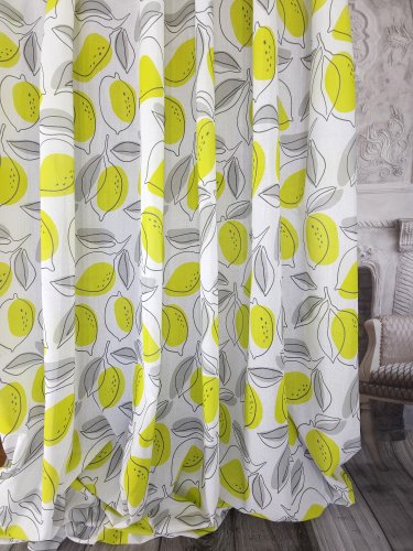 ZASŁONA DEKORACYJNA NOWOCZESNA CYTRYNA SZER.130CM