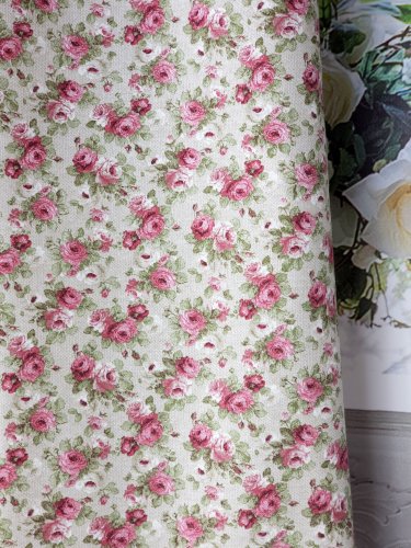 ZASŁONA VINTAGE SHABBY CHIC ROSES SZER.130CM