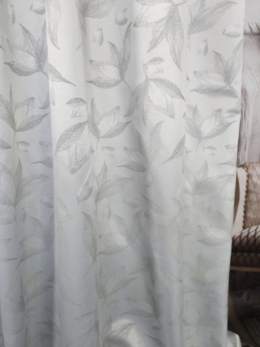 ZASŁONA  EKSKLUZYWNA SREBRNA GRUBY ŻAKARD SZER.140CM