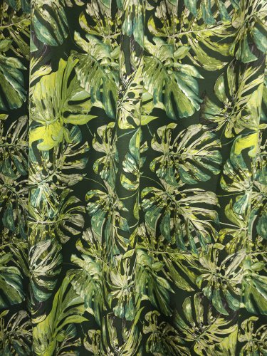 Zasłona monstera zielona  szer.130cm