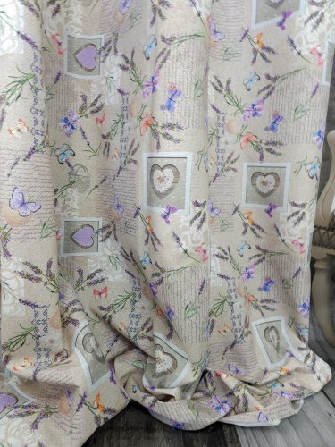 ZASŁONA MOTYLE LAWENDY  SZER.130CM