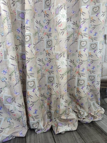 ZASŁONA MOTYLE LAWENDY  SZER.130CM