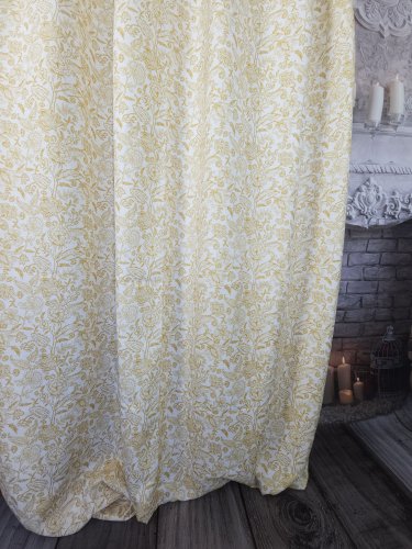 ZASŁONA OXFORD ŻÓŁTE KWIATUSZKI SZER.140cm
