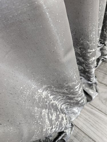 ZASŁONA  EKSKLUZYWNA SZARA SREBRO NIĆ SZER.140CM