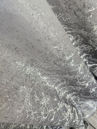 ZASŁONA  EKSKLUZYWNA SZARA SREBRO NIĆ SZER.140CM