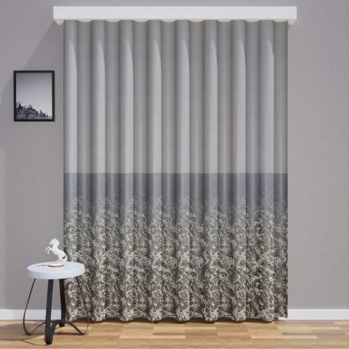 ZASŁONA  EKSKLUZYWNA SZARA SREBRO NIĆ SZER.140CM