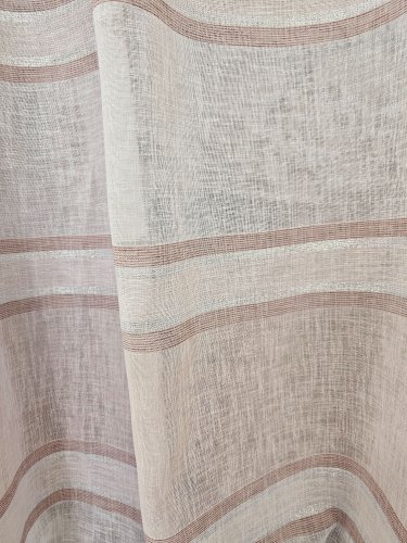 ZASŁONA PASY BEŻ BRĄZ BIAŁE NATURAL SZER.140cm