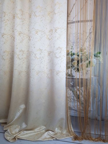 Zasłona  ekskluzywna marmur białyzłoto ecru szer.140cm