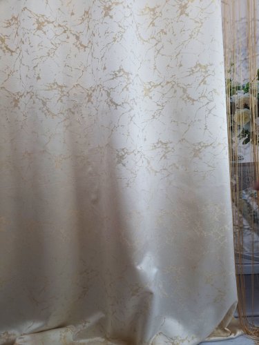 ZASŁONA  EKSKLUZYWNA MARMUR BIAŁYZŁOTO ECRU SZER.140CM
