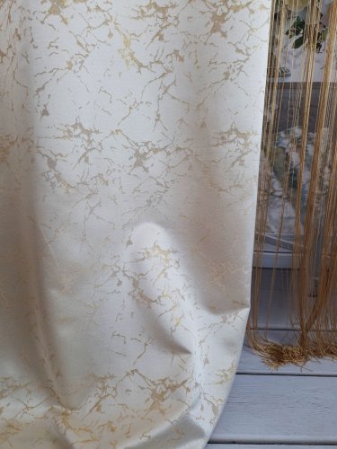 ZASŁONA  EKSKLUZYWNA MARMUR BIAŁYZŁOTO ECRU SZER.140CM