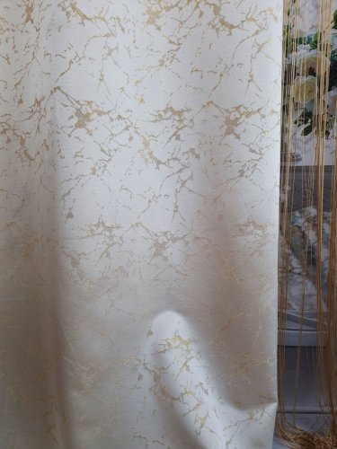 ZASŁONA  EKSKLUZYWNA MARMUR BIAŁYZŁOTO ECRU SZER.140CM