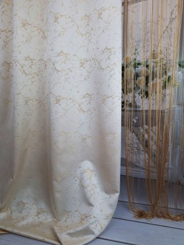 ZASŁONA  EKSKLUZYWNA MARMUR BIAŁYZŁOTO ECRU SZER.140CM