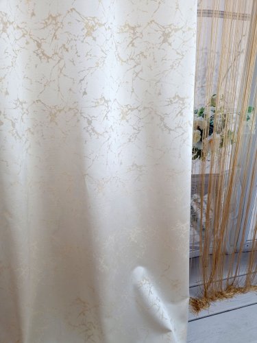 ZASŁONA  EKSKLUZYWNA MARMUR BIAŁYZŁOTO ECRU SZER.140CM