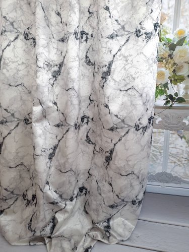 ZASŁONA EKSKLUZYWNA MARMUR GRANIT SREBRO SZER.140CM