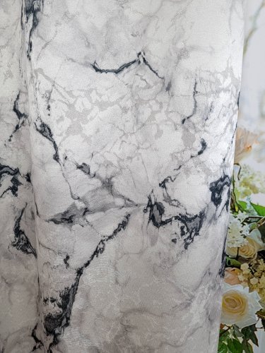 ZASŁONA EKSKLUZYWNA MARMUR GRANIT SREBRO SZER.140CM