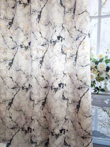 Zasłona ekskluzywna marmur granit złoto szer.140cm