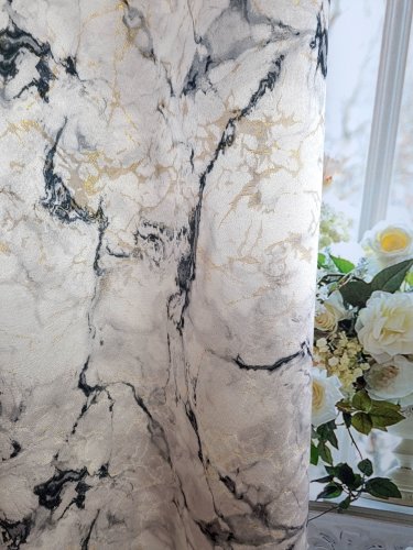 ZASŁONA EKSKLUZYWNA MARMUR GRANIT ZŁOTO SZER.140CM