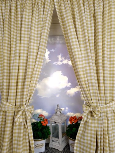 ZASŁONA BEŻ BRĄZ KRATA OBUSTRONNA SZER.130CM