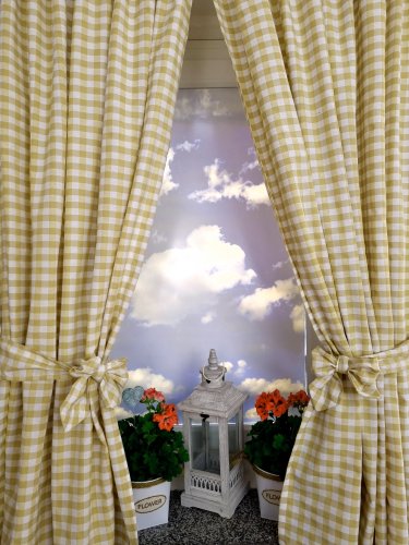 ZASŁONA BEŻ BRĄZ KRATA OBUSTRONNA SZER.130CM