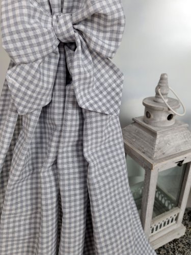 ZASŁONA SZARA KRATECZKA VICHY OBUSTRONNA SZER.130CM