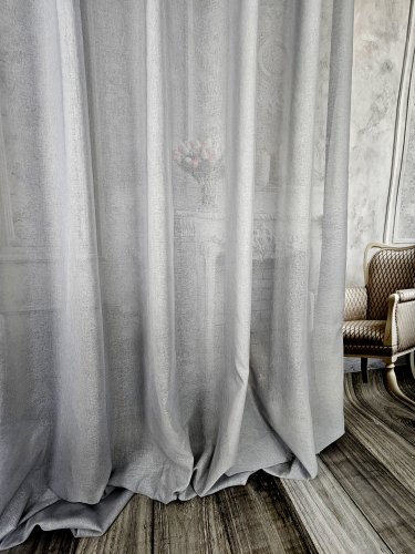 ZASŁONY SZRON LEN BATYST SZARY DO 300CM